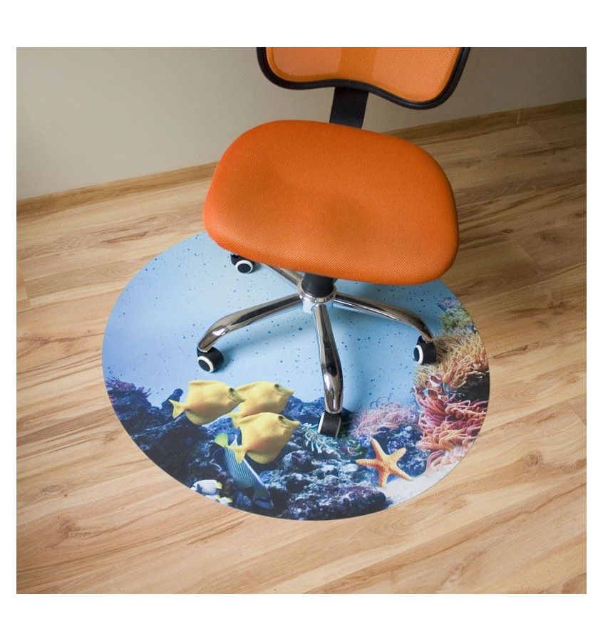 Mata ochronna pod krzesło na kółkach z grafiką 026 - pod fotel obrotowy - okrągła średnica 100cm gr. 13mm