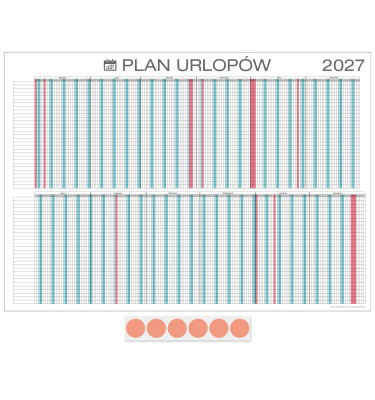 Planer urlopów pracowniczych 2027 B0 102x144cm | Sklep z Matami - MaxiMat