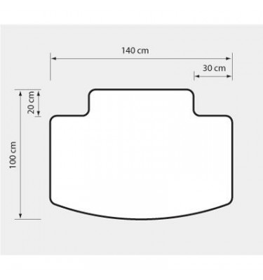 Mata ochronna 140x100cm pod krzesło ergonomiczny kształt T gr. 1mm