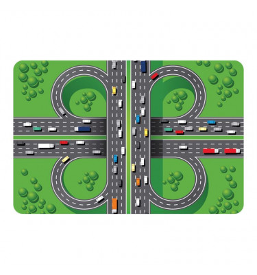 Mata 120x180cm gr 13mm ze wzorem dla dzieci 021 - AUTOSTRADA