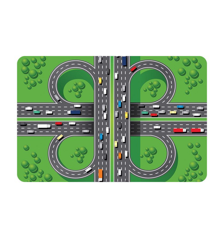 Mata 120x180cm gr 13mm ze wzorem dla dzieci 021 - AUTOSTRADA