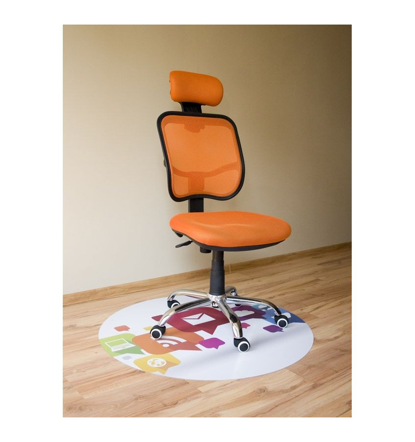 Mata ochronna pod krzesło na kółkach z grafiką 037 - pod fotel obrotowy - okrągła średnica 100cm gr. 13mm