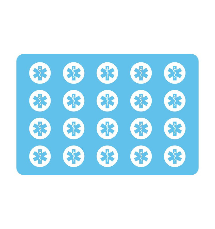 Mata ochronna pod fotel na kółkach z nadrukiem  MEDYCZNYM 041 - 80x120cm -  gr. 13mm