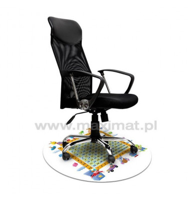 Mata ochronna pod krzesło na kółkach z grafiką 043 - TABLICZKA MNOŻENIA - pod fotel obrotowy - okrągła śr. 100cm gr. 13mm