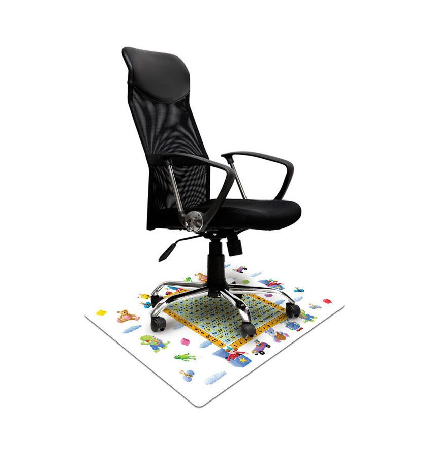 Mata ochronna pod krzesło na kółkach z grafiką 043 - TABLICZKA MNOŻENIA - pod fotel obrotowy - 80x120cm -  gr. 13mm