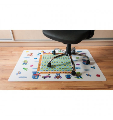 Mata ochronna pod krzesło na kółkach z grafiką 043 - TABLICZKA MNOŻENIA - pod fotel obrotowy - 80x120cm -  gr. 13mm
