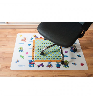 Mata ochronna pod krzesło na kółkach z grafiką 043 - TABLICZKA MNOŻENIA - pod fotel obrotowy - 80x120cm -  gr. 13mm