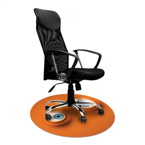 Elastyczna mata pod krzesło fotel z grafiką 045 - śr. 100cm, gr. 2,2mm