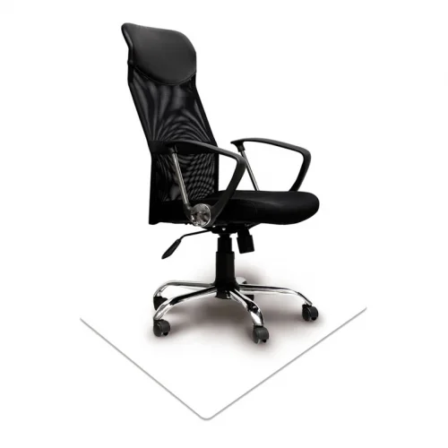 Biała elastyczna antypoślizgowa mata pod fotel biurowy 80x120cm 