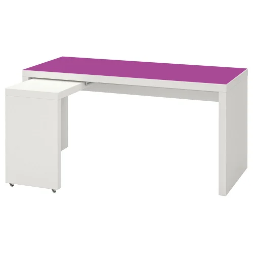 Mata w kolorze fioletowym na całe biurko MALM IKEA