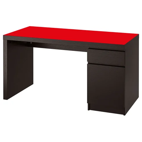 czerwona mata podkładka na biurko MALM z IKEA