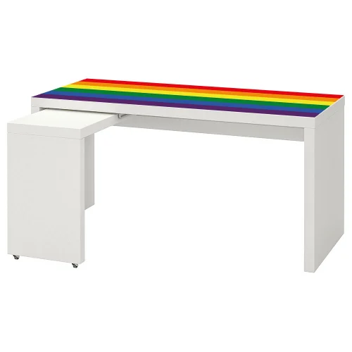 Elastyczna koloroa podkładka na biurko MALM z IKEA 151x65cm TĘCZA