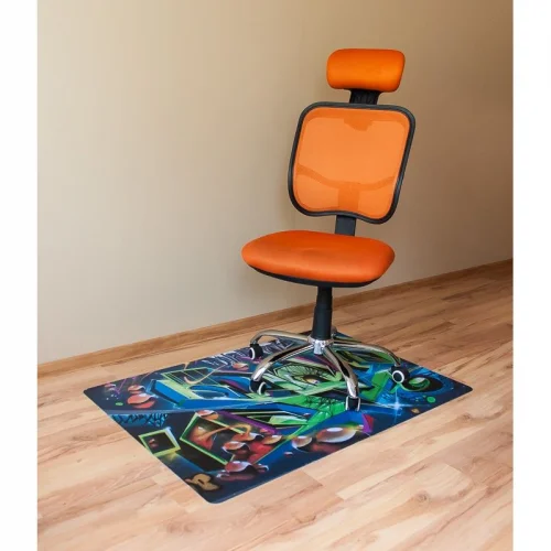 Mata ochronna pod krzesło na kółkach z grafiką 047 - pod fotel obrotowy - 80x120cm -  gr. 1,3mm