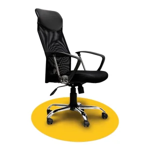 Mata ochronna NAKLEJANA pod krzesło fotel podkładka fi 100cm - Żółta Stick&GO