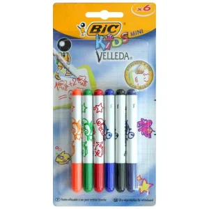 Pisaki suchościeralne BIC Kids Mini Velleda 6 kolorów - komplet