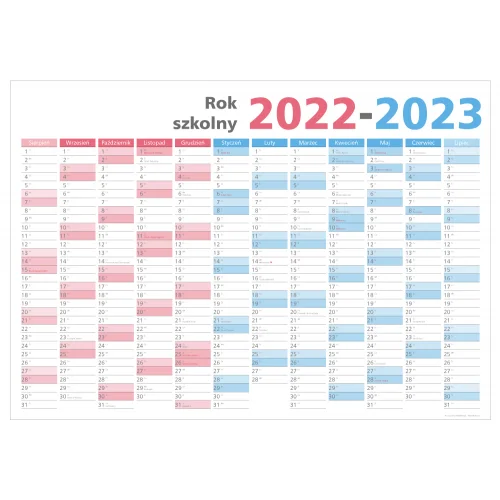 Duży suchościeralny planer ścienny szkolny A0 2022/2023