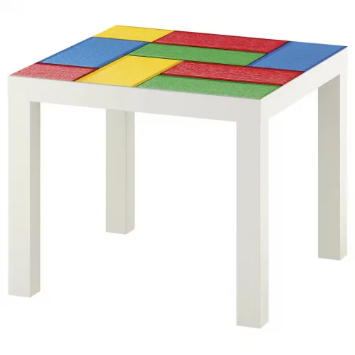 Mata ochronna na stolik LACK 55x55 wzór dla dzieci kolorowe klocki