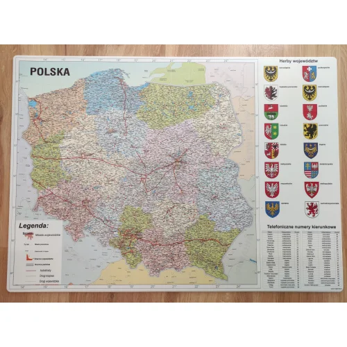 Mata ochronna na biurko Mapa Polski