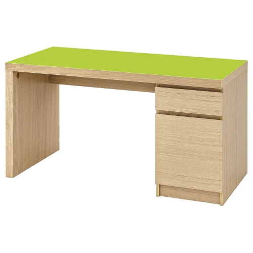Ochronna mata podkładka na biurko malm IKEA 140 x 65cm limonkowa zielona 