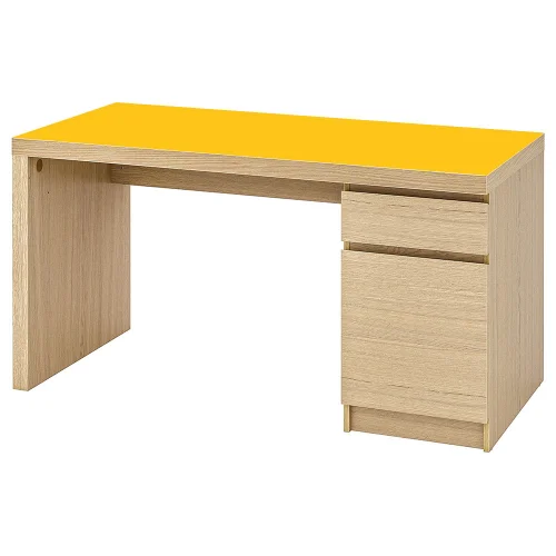 Ochronna mata podkładka na biurko malm IKEA 140x65 cm żółta
